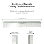 Gentlemen Republic Cutting Comb Men 1 Pc (I0110209) – Made with Carbon Ceramic Material, Lightweight Anti-Slide, Heat Resistant Up to 230°C / 450°F for Professionals & Stylist