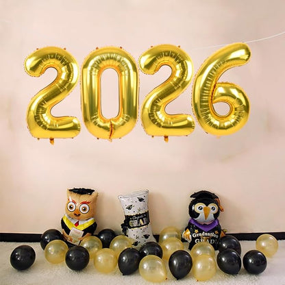 TONIFUL 2026 Graduation Balloons 42Inch Gold 2026 Number Balloons Aluminum Foil - Image 4