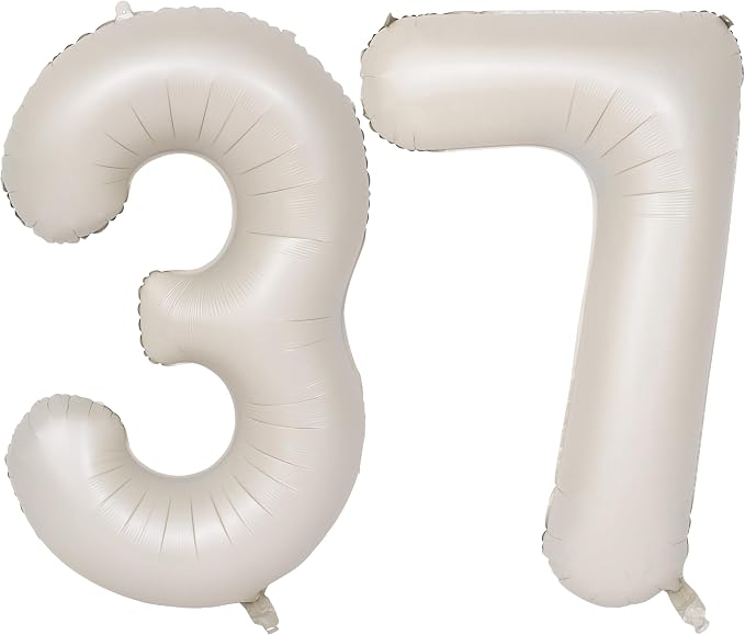 40 In Cream white Number Balloons Helium Foil Mylar Balloon Digital 37 | by Exquisitehighqualitypartydecorationstomeetyoureveryneed%EF%BC%81