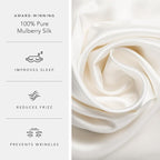 Fishers Finery 25mm 100% Pure Mulberry Silk Pillowcase (White Standard)