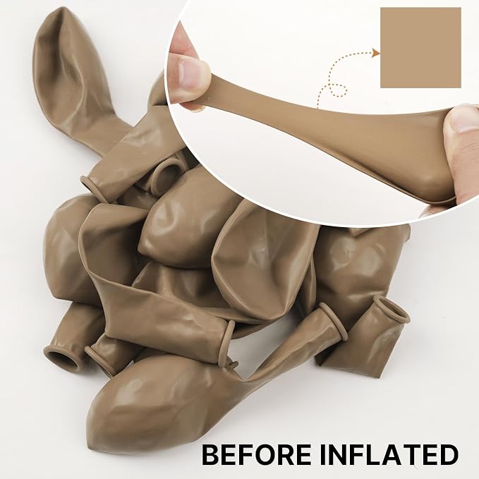 PartyWoo Light Brown Balloons 100pcs Nude Neutral Boho Tan Fall Color | 12 Inch - Image 2