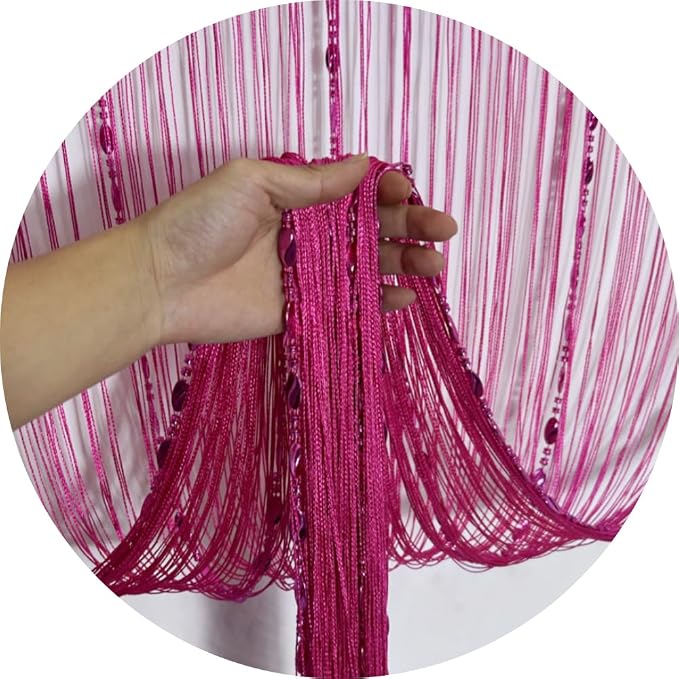 ave split 100cmX200cm Decorative Door String Curtain Beads Wall Panel Fringe - Image 2