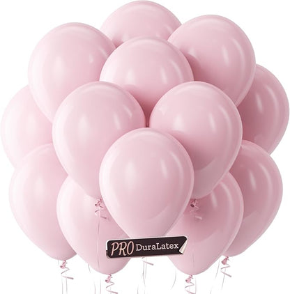 Pro Duralatex Pastel Pink Extra-Thick Balloons 100 Pack 12 inch | Round Pink by Bezente