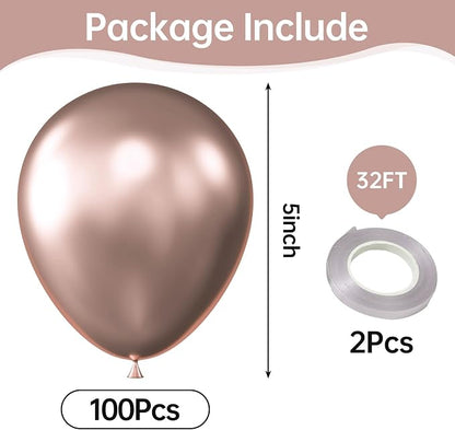 Metallic Rose Gold Balloons, Birthday Decoration, Wedding Party, Baby Shower - Image 2