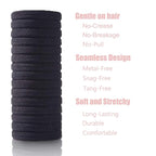 15pcs Hair Ties No Damage Strong Stretchable Hair Bands for Curly Heavy and Long Hair All-Day Hold Ponytail Holders SnagFree Rubber Bands Hair Accessories Ideal Gifts for Women Teens Girs