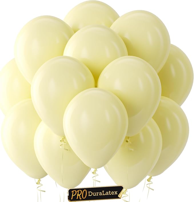 Pro Duralatex Pastel Yellow Extra-Thick Balloons 100 Pack 12 inch | Light by Bezente