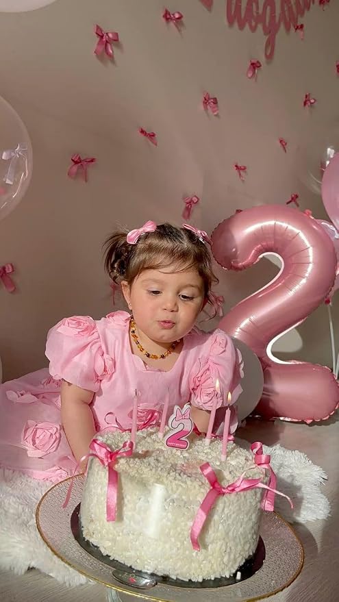 Number Balloons 40 Inch Pearl Pink 1 Balloon - Image 4