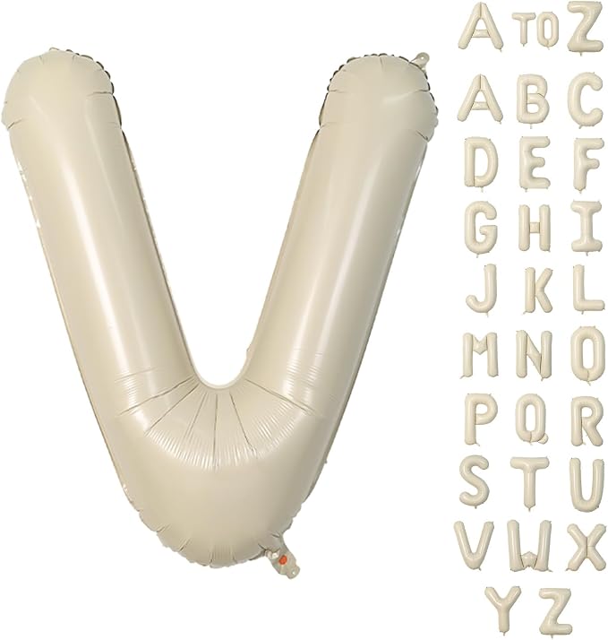 Biapian 40 Inch Giant Cream V Foil Balloons, Large Aluminum V Balloons Helium by BIAPIAN