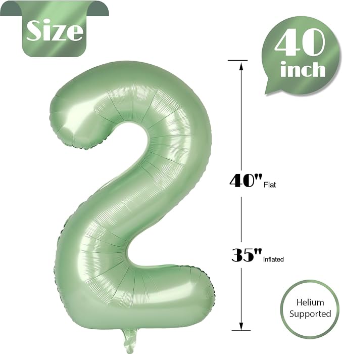 Oliver Green Number 2 Balloon 40 Inch - Image 5