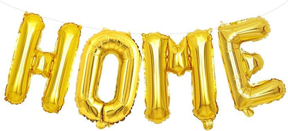 Gold HOME Balloons 40 Inch, Large HOME Letter Banner by Xinvery
