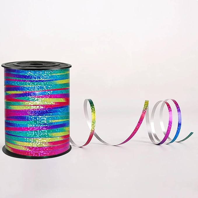Rainbow Ribbon 500 Yard Curling Crimped, 3/16" Laser Curly Ribbon, Shiny Satin - Image 5