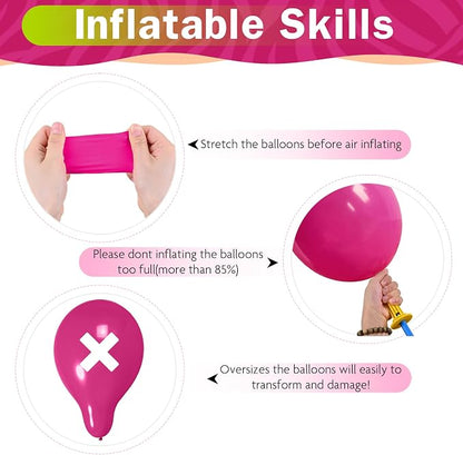 HILAVO Tropical Balloons 12 Inch Summer Hawaiian Hot Pink Orange Teal Yellow - Image 3