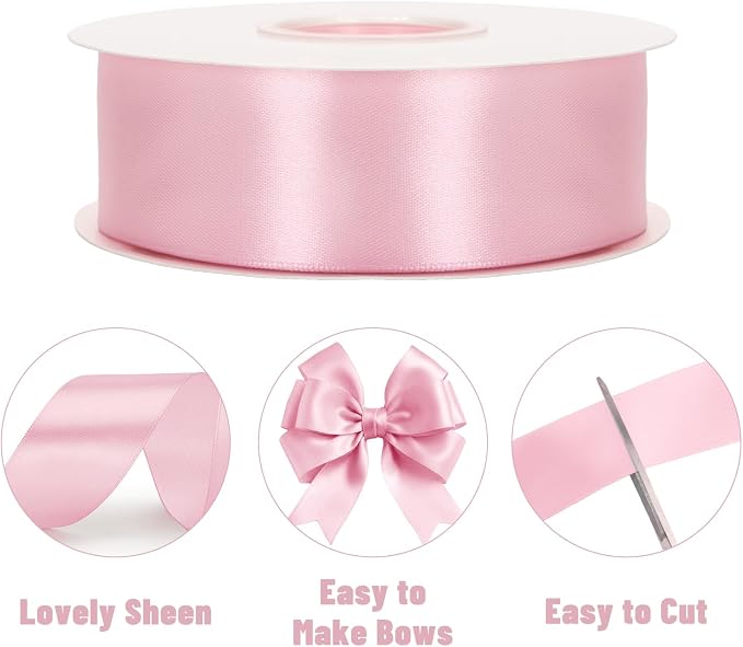 KINGLAKE Blush Pink Satin Ribbon - Image 3