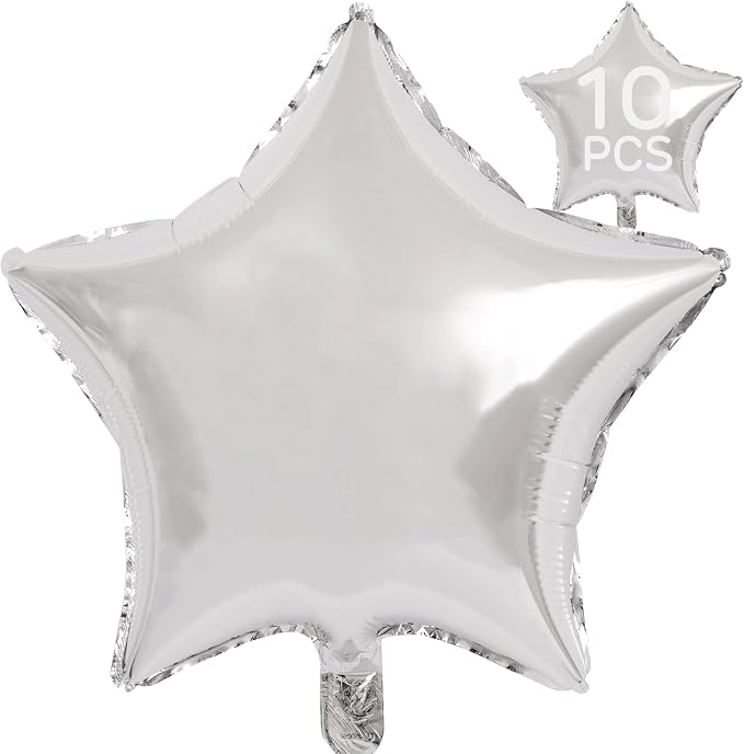 Silver Star Balloons 18 Inch by VHUWE