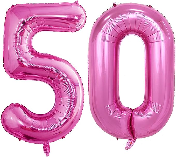 Number 50 Balloons for 50th Birthday Party Decorations, 42 Inch Jumbo Foil by GOER