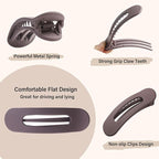 4 PCS Flat Claw Clips, Large Lay Flat Hair Clips for Women Girls, Strong Hold Non-slip Hair Claws for Thick Thin Hair (Matte 1)