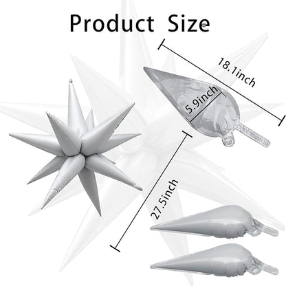 White Star Balloons Foil Explosion Mylar Baloons - Image 2