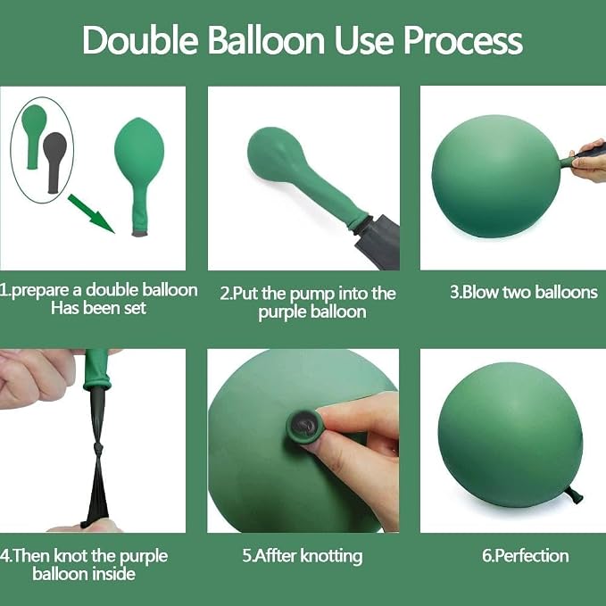 Pastel Green Balloon Garland Kit Different Sizes Double Stuffed Balloons Latex - Image 4