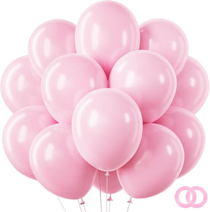 RUBFAC Pink Balloons 65pcs, 12 Inch Baby Light Pink Party Balloon by RUBFAC