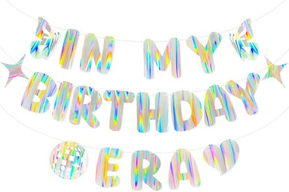 Iridescent In My Birthday Era Banner, Pre-Strung Fun Birthday Decorations by Unknown