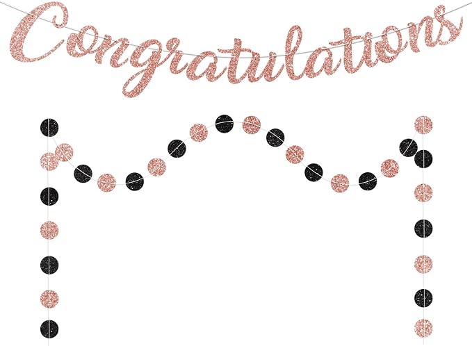 Rose Gold Congratulations Banner Sign Prestrung Congrats Banner Congratulations by Blopee