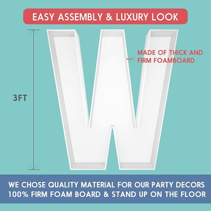 3FT Tall Mosaic Balloon Frame Big Marquee Light Up Letters DIY Kit - Image 2