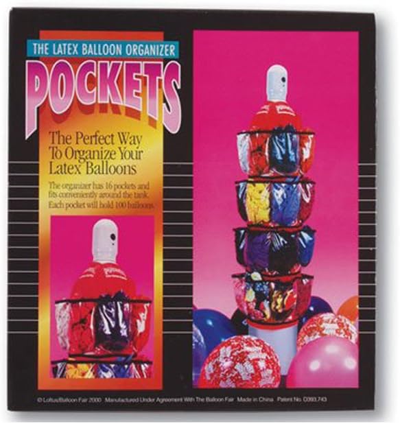 Helium Tank 16 Pockets Latex Balloon Standard Size Organizer by Unknown