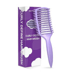 Curly Hair Brush & Curl Defining Brush – Easily Detangles Knots with Less Pulling – Styles Wet or Dry Hair, Tames Frizz for All Curl Types (Pruple)