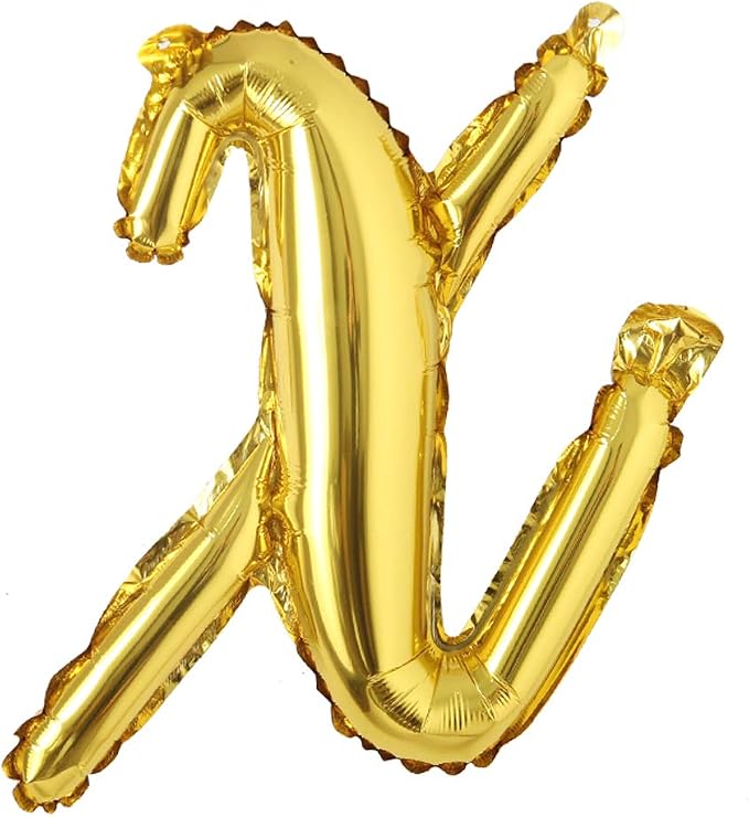 18 inch Gold DIY a-z Handwriting lowercase letters name Foil balloon Letter by REIANS