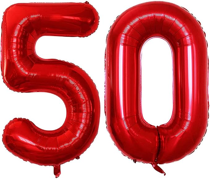Number 50 Balloons for 50th Birthday Party Decorations, 42 Inch Jumbo Foil by GOER