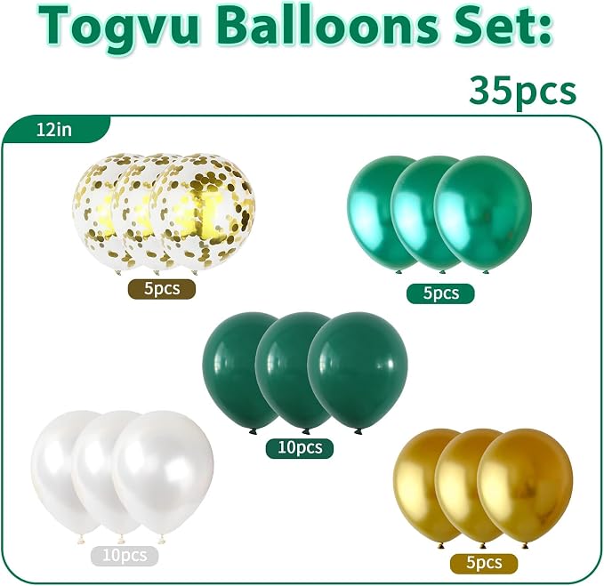 Balloons Green Gold White - Image 2