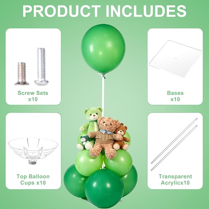 10 Pack Clear Acrylic Balloon Stands - Image 3