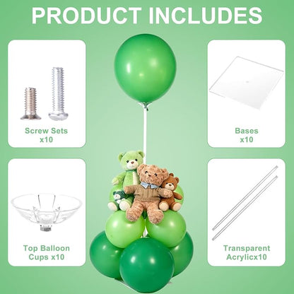 10 Pack Clear Acrylic Balloon Stands - Image 3