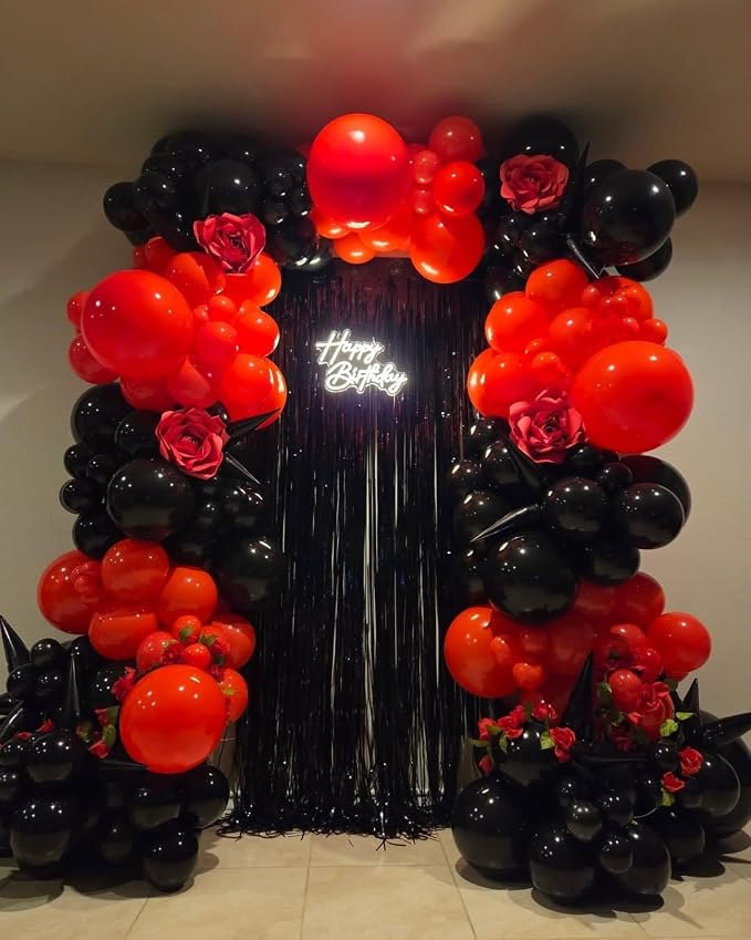 Red and Black Balloons Garland Arch Kit - Image 5