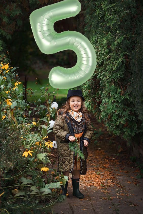 40 Inch Number 2 Balloon, Olive Green Birthday Decorations - Image 5