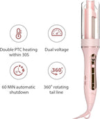 Zavarea Automatic Rotating Curling Iron for Long Hair - 1 Inch Curling Wand for Beach Waves & Loose Curls, Easy Hair Curler for Beginners, Anti-Scald & Frizz-Free, Dual Voltage for Travel
