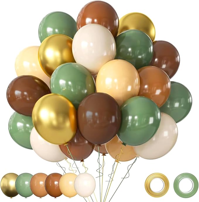 Green and Brown Balloons Set by AIOZX