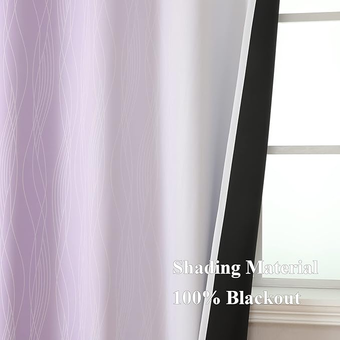 Lilac and Greyish White Gradient Blackout Curtains - Image 5
