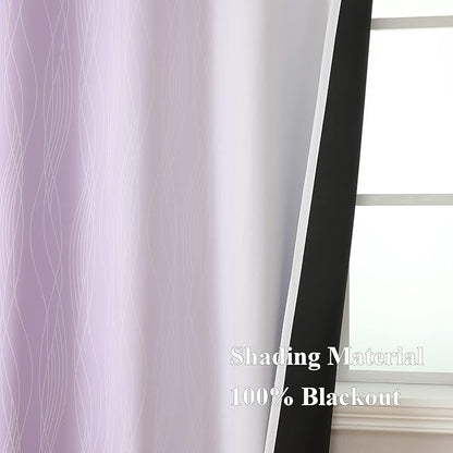 Lilac and Greyish White Gradient Blackout Curtains - Image 5