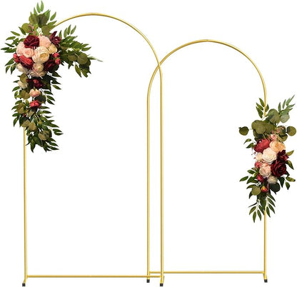 Gold Metal Wedding Arch Backdrop Stands Set of 2, Metal Square Balloon Arch by CHUNQIANGCAIDESIGN