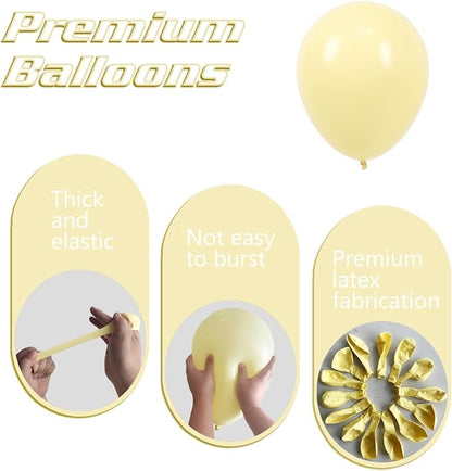 Pastel Yellow Balloons 145pcs Different Sizes 18 12 10 5 Inches Light Yellow - Image 3