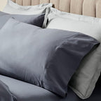 Boll & Branch Signature Hemmed Pillowcase Set - Standard, Mineral - Luxury 100% Organic Cotton - Buttery Soft and Breathable - Softer with Every Wash - 2 Pillowcases Included