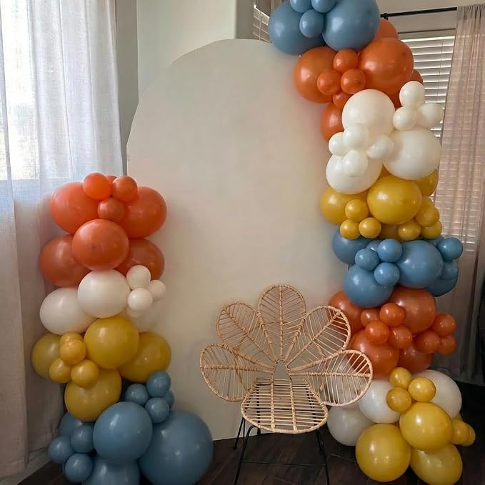 Blue Pink Yellow Balloons for Here Comes the Son Baby Shower Decorations | - Image 5