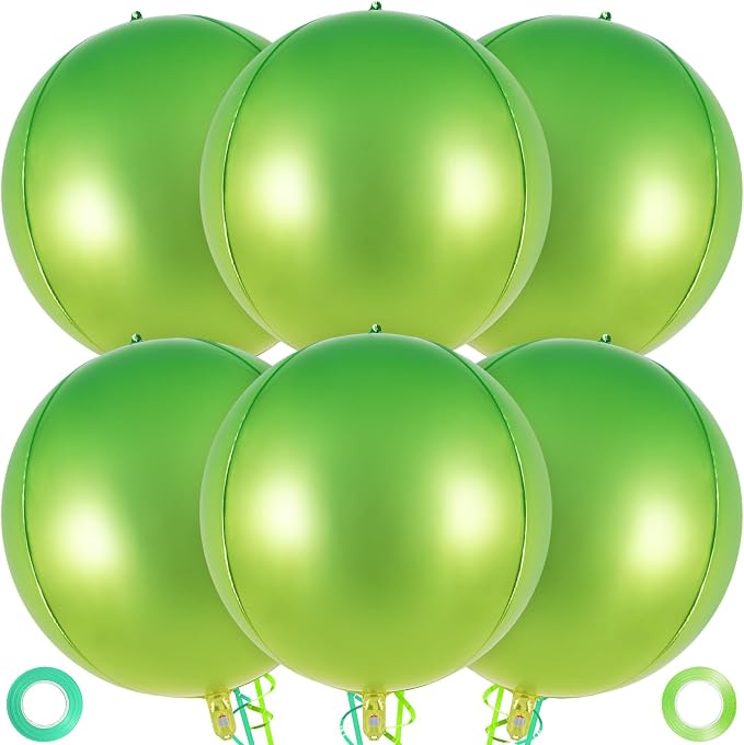 Metallic Gradient Green Balloons, 22 Inch Large Sphere Round Balloons by AIQINHU