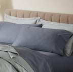 Boll & Branch Signature Hemmed Pillowcase Set - Standard, Mineral - Luxury 100% Organic Cotton - Buttery Soft and Breathable - Softer with Every Wash - 2 Pillowcases Included