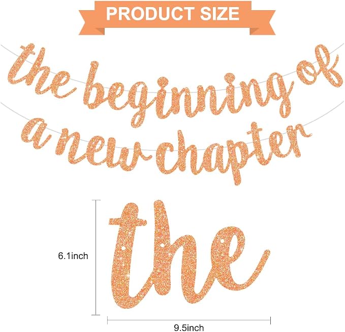 BEISHIDA Light Orange Pre-Strung The Beginning of A New Chapter Banner | Glitter - Image 2