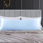Aormenzy Satin Body Pillow Cover Set of 2, 20x54 Inches Baby Blue Body Pillow Case for Adults, Silky Soft & Cooling with Envelope Closure