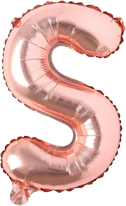 16" inch Single Rose Gold Alphabet Letter number Balloons Aluminum Hanging Foil by REIANS