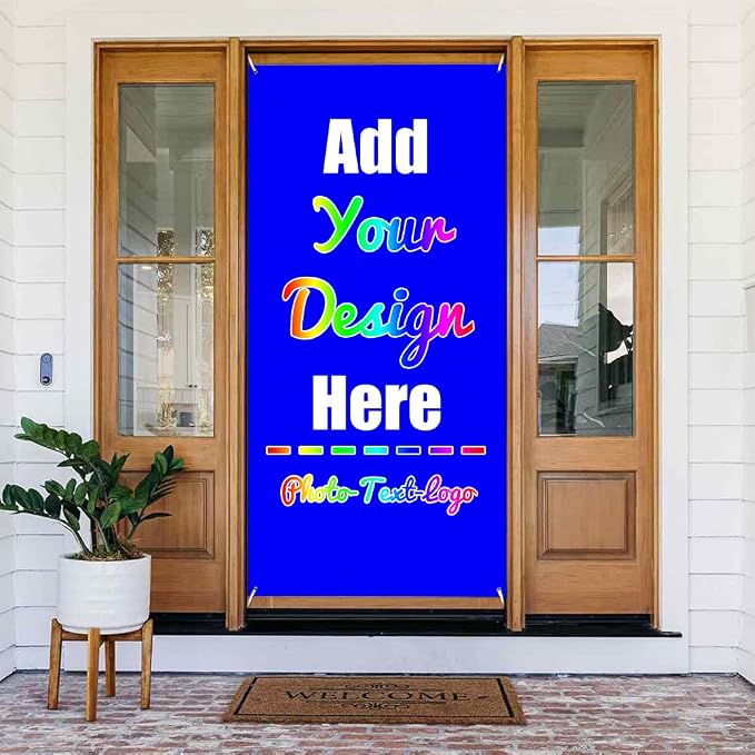 Personalized Door Cover, Photo Text Logo, by ZOLRITH
