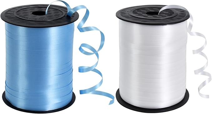 TONIFUL 500 Yards Blue and White Curling Ribbon Balloon String | Balloon by TONIFUL